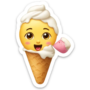 baby eat icecream sticker