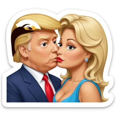 Donald trump and Jennifer coolidge kissing sticker
