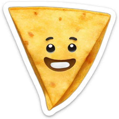 tortilla chip with a little nugget of meat on it sticker