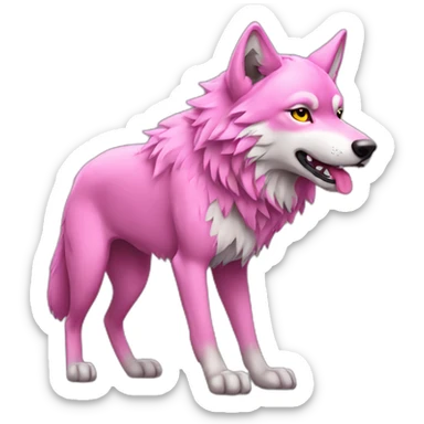 Wolf pink sticker