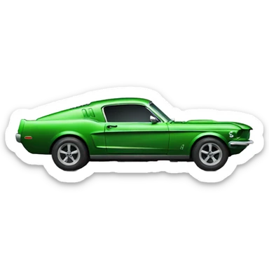 Green mustang bullet sticker