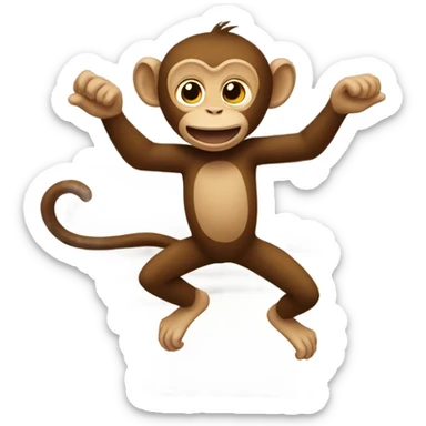 Monkey Jumping in Bed sticker