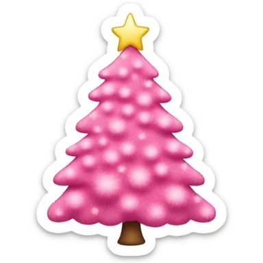 A pink Christmas tree sticker
