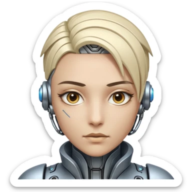 sample facial characters that represent an artificial superpower agent sticker