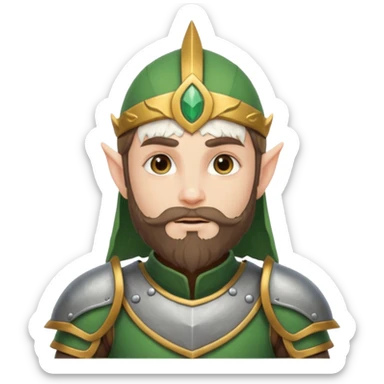 Bearded warrior elf in armor sticker