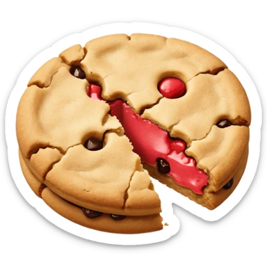 Two plain cookies, one bitten sticker