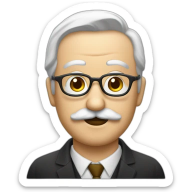 Un homme dictateur avec une petite moustache carré noir la taille du nez sticker