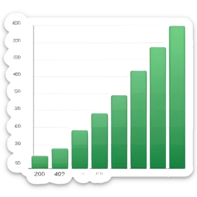 bar chart with green taller than grey sticker