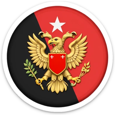 Flag emoji of 1992 dardania flag woth blue background red circle and eagle on circle im this shape: 🏴 sticker