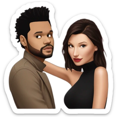the weeknd and bella hadid sticker