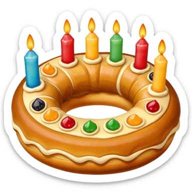 rosca de reyes tradicional sin velas sticker