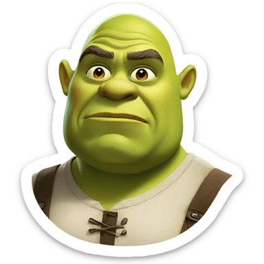 Fatterface Shrek in a dark screen background sticker