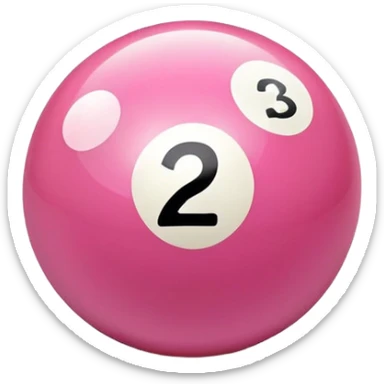 pink billiard ball with the number 23 sticker