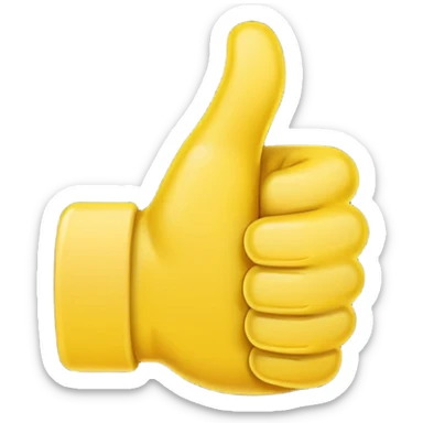 thumbs up's outline traced with an emoji thumbs up sticker