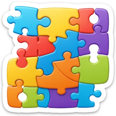colorful puzzle pieces connecting together sticker