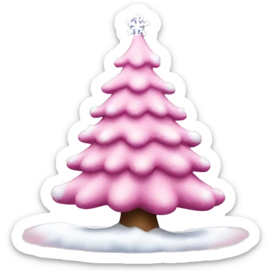 Pink christmas tree with snow sticker