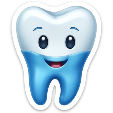 Blue wax tooth sticker