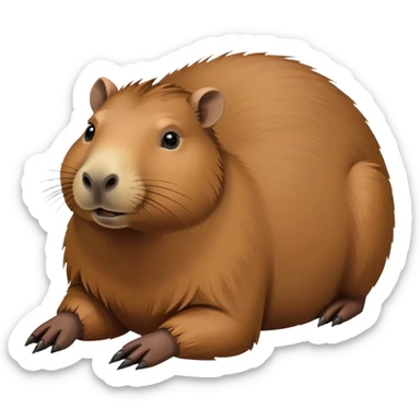 capybara laying on the ground chilling sticker