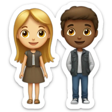 Une fille et un garçon qui s'aime sticker