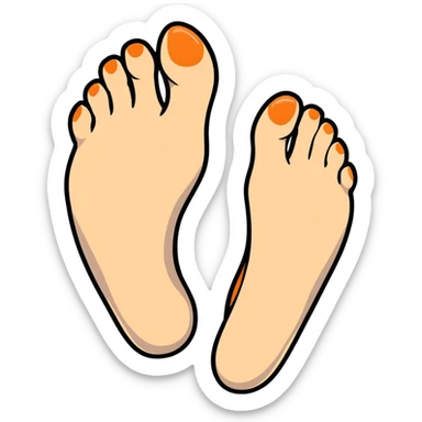 foot with long flexible toes spread wide apart like fingers sticker
