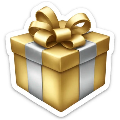 Christmas present gold and silver sticker