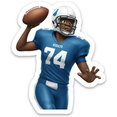 A football player throwing a football  sticker