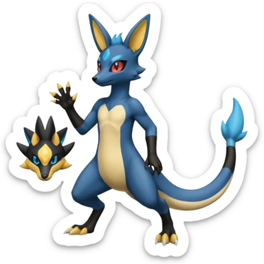 Umbreon-Lucario-Salandit-Zeraora-fusion, full body sticker