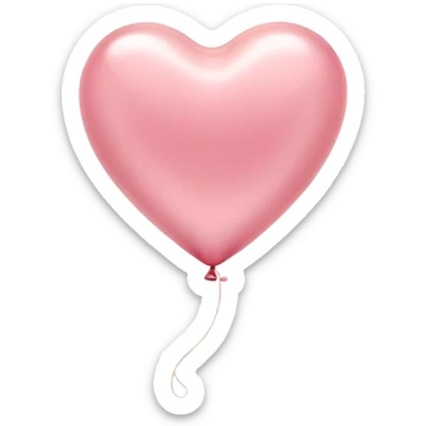 Cinematic tiny floating heart balloon, glossy and round, warm pink hues, slightly transparent with a soft glow, delicate string gently swaying, dreamy and adorable. sticker