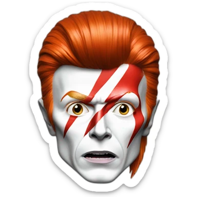 A TOK emoji of david bowie aladdin sane, grey background sticker