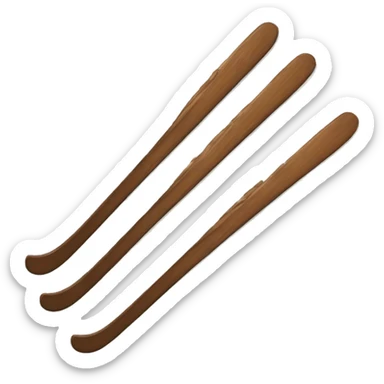 Brown skis sticker