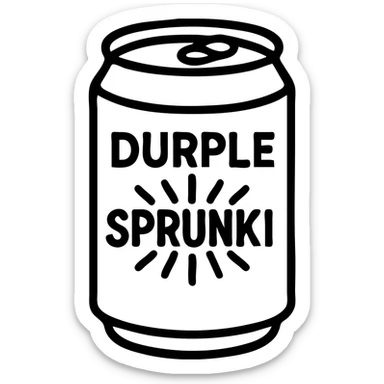 Durple Sprunki as a line icon, black outlines, no fill, minimalist, suitable for UI or wireframes sticker
