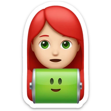 I want a emoji of low battery ang high battery, the low battery's collor is red and the high battery's color is green sticker