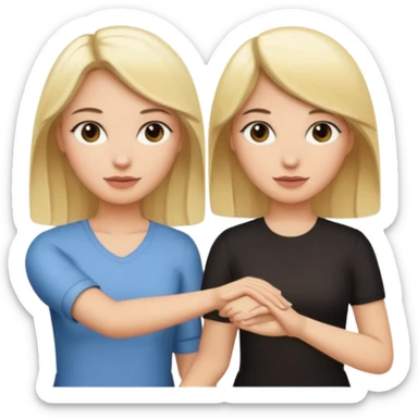 blonde woman holding hands with a dark-haired woman sticker