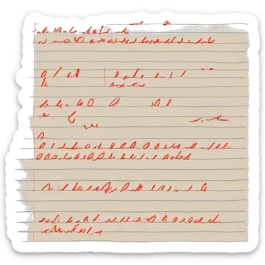 Handwriting to Text. Red color notes sticker