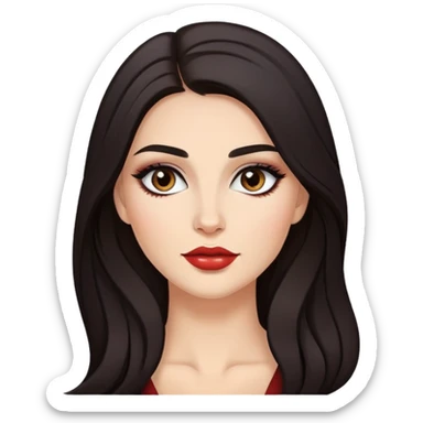 pretty balkan long hair baddie with makeup sticker