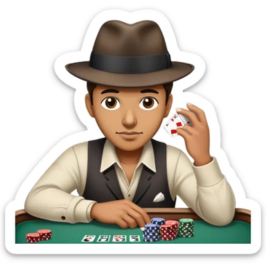 Gangster playing craps sticker