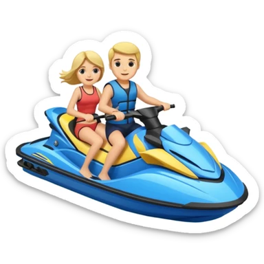 Jet ski with families and friends a lot sticker