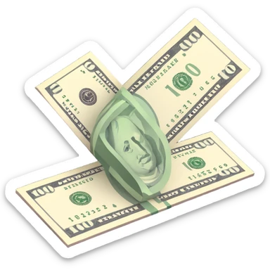 three 100 dollar bills sticker