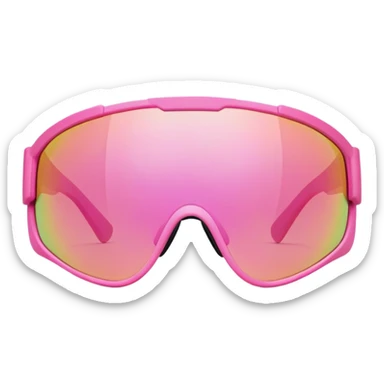 oversized pink athletic sunglasses with shield visor lens, sporty design sticker