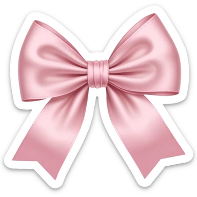 light pink ribbon bow sticker