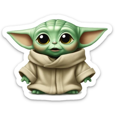 baby yoda greeting sticker
