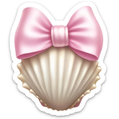 Pearl shell and light pink bow sticker