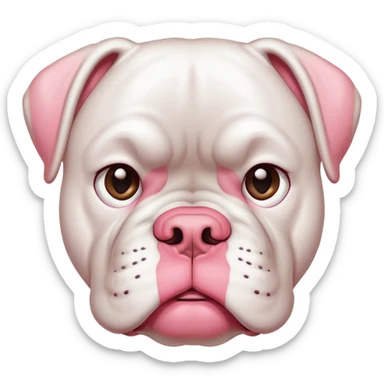 All White boxer with large pink jowls  sticker