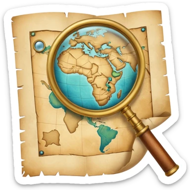 map with a magnifying glass sticker