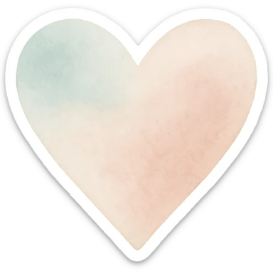 heart, soft and textured watercolor style sticker
