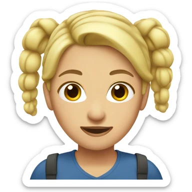 Pigtail blonde women  sticker
