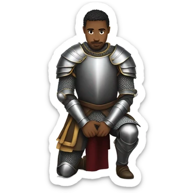 a knight kneeling on one knee sticker