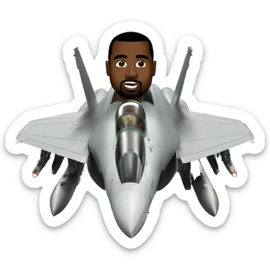 kanye west in a fighter jet sticker
