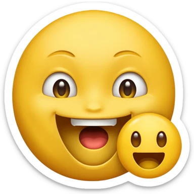 a face with a large opened mouth in emoji of whatsapp style (yellow), not humanized sticker