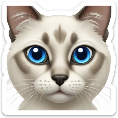 Balinese cat with striking blue eyes sticker